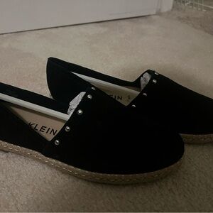 Calvin Klein Black Espadrilles with Stud Accents